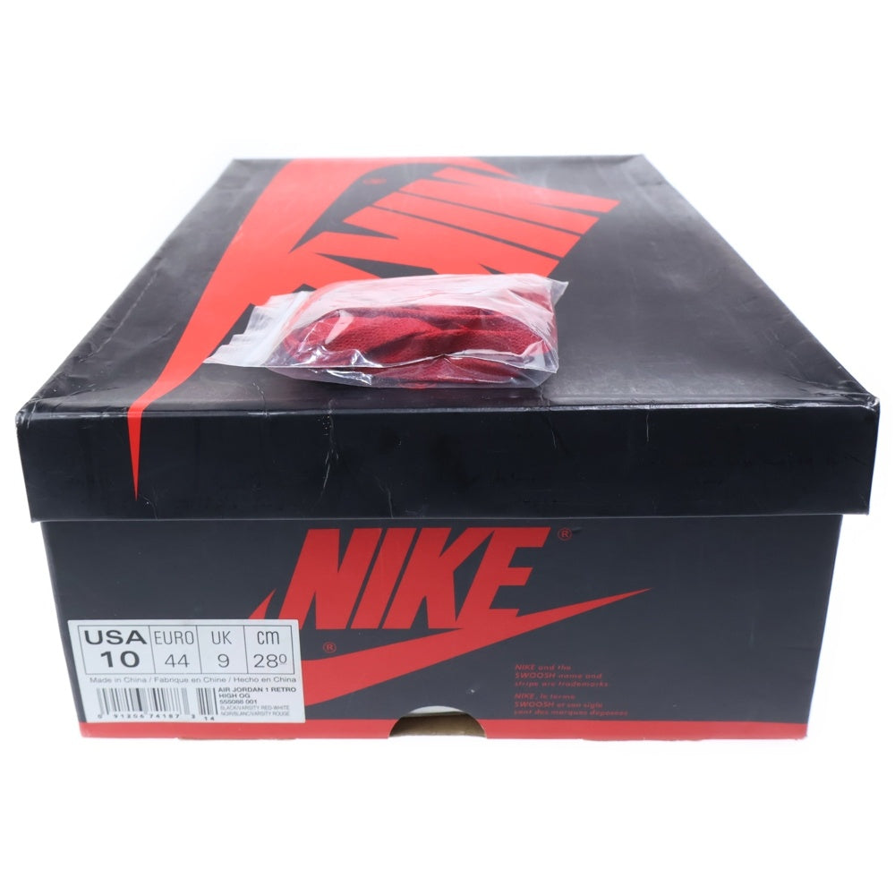 NIKE(ナイキ) AIR JORDAN 1 RETRO HIGH OG BANNED BRED エアジョーダン1ブレッド ハイカットスニーカー US10 555088-001