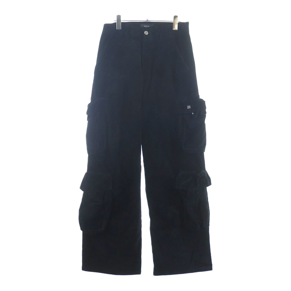 AMIRI(アミリ) MA CARGO PANTS SRPS24MAW033SMRCBL11 コーデュロイ MAロゴ ワイドカーゴパンツ ブラック