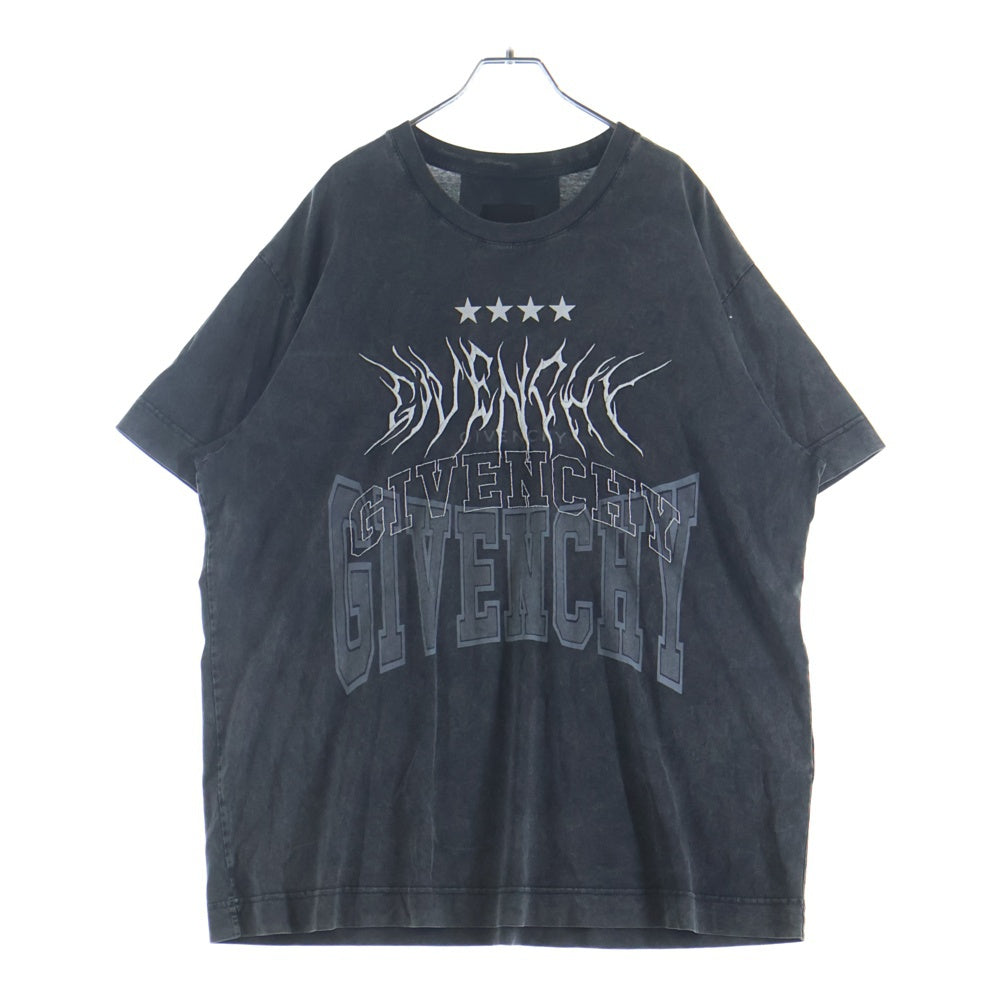 GIVENCHY(ジバンシィ) 22AW OVERLAPPED OVERSIZED FIT TEE BM716N3Y7X オーバーラップ 刺繍 半袖Tシャツ ダークグレー