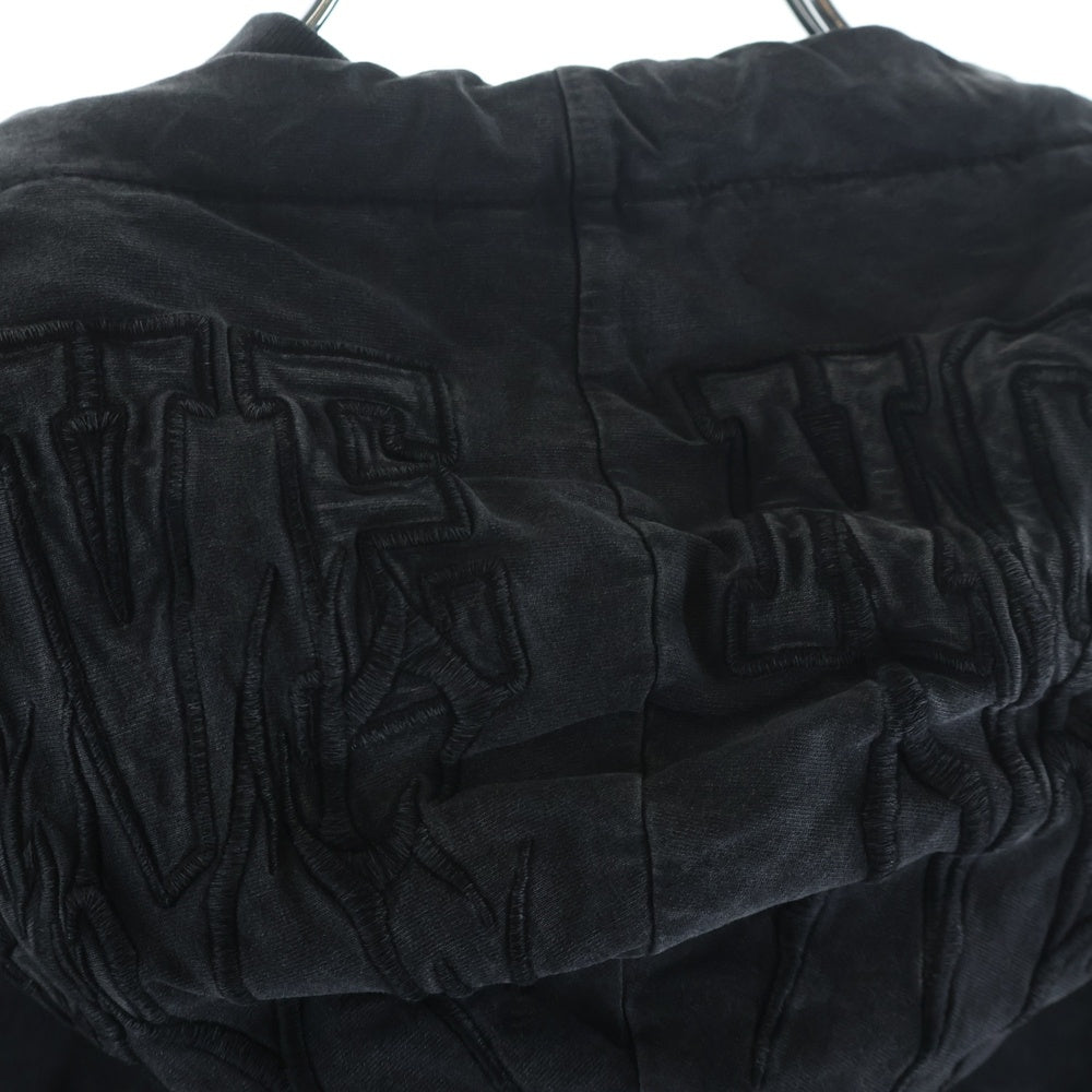 GIVENCHY(ジバンシィ) 22AW OVERLAPPED OVERSIZED FIT LAYERED HOODIE BMJ0J83Y8U オーバーラップ 刺繍 レイヤードフーディ パーカー ダークグレー