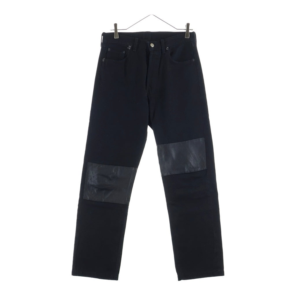 Maison Martin Margiela(メゾンマルタンマルジェラ) 0 10 アーティザナル レザー切り替え 再構築デニムパンツ ジーンズ 本人期 ここのえ期 ブラック 2HPTCUI JEAN