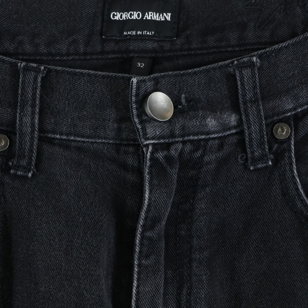 GIORGIO ARMANI(ジョルジオアルマーニ) Denim Pants ストレート デニムパンツ ストレッチ ジーンズ イタリア製 ブラック SSJ50S SS8BS
