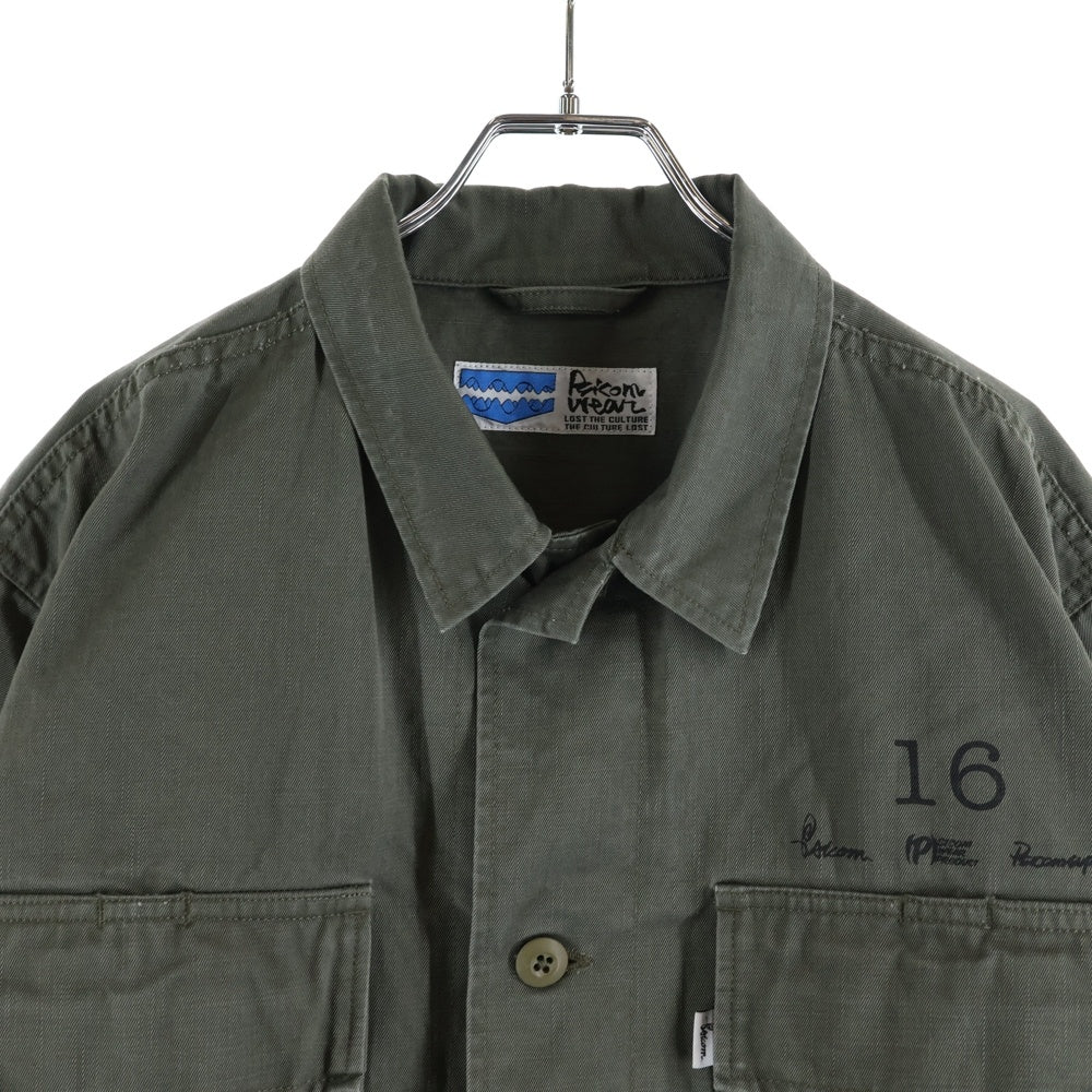 NO BRAND(ノーブランド) tivoLi surf shop WN'W SHIRTS 2 チボリサーフショップ ワークシャツジャケット ミリタリージャケット カーキ