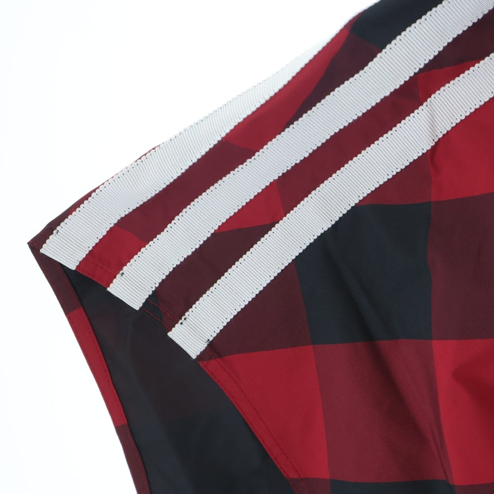 GUCCI(グッチ) ×ADIDAS バッファローチェック ナイロン ケープコート アディダス ブラック/レッド 716270 4GAEJ