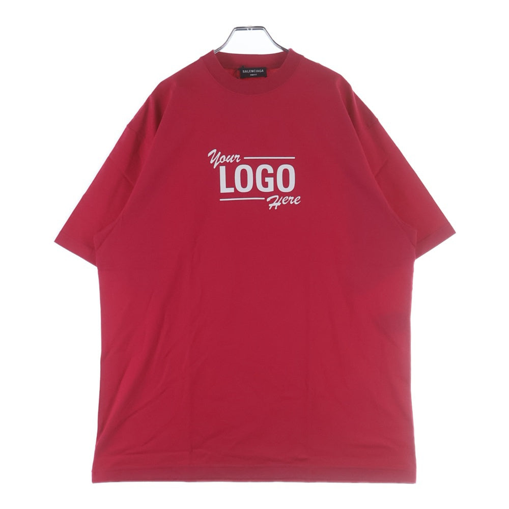 BALENCIAGA(バレンシアガ) 21SS Logo Here Flatground T-Shirt ロゴプリント 半袖Tシャツ ピンク 651795 TKV81