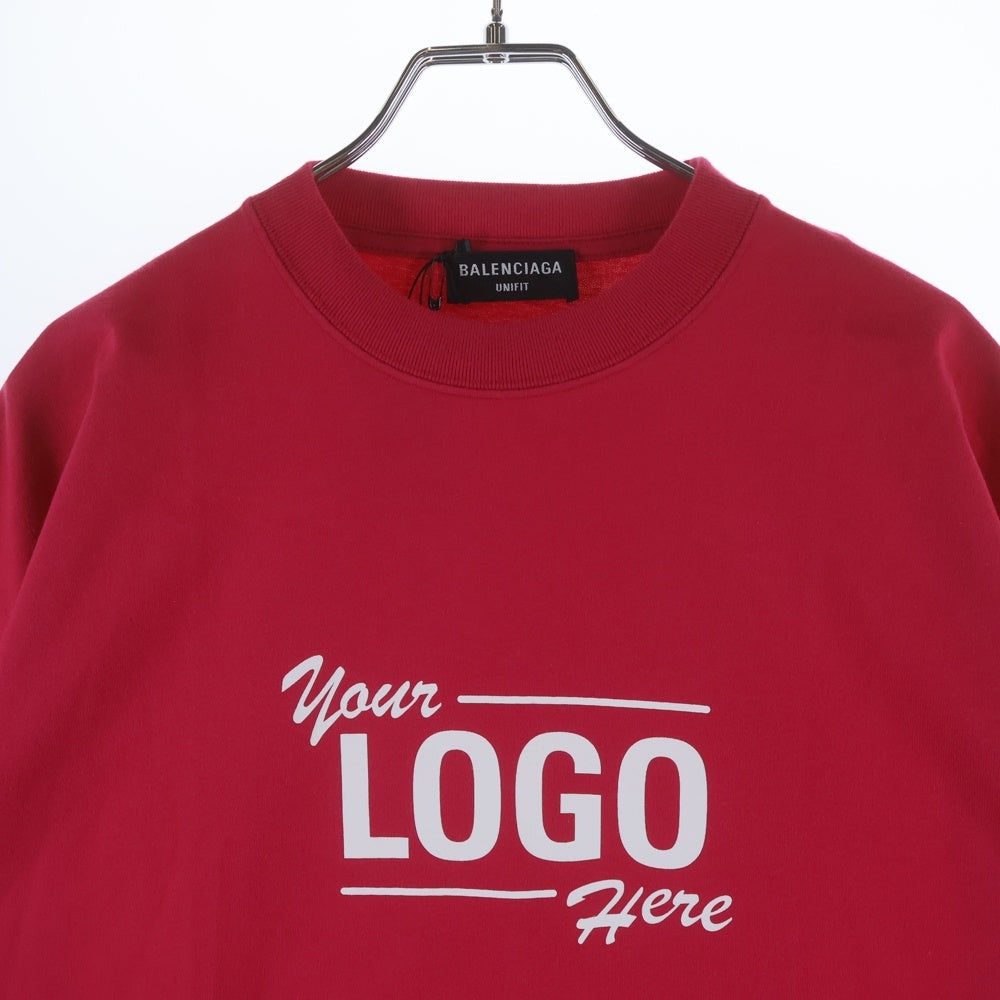 BALENCIAGA(バレンシアガ) 21SS Logo Here Flatground T-Shirt ロゴプリント 半袖Tシャツ ピンク 651795 TKV81