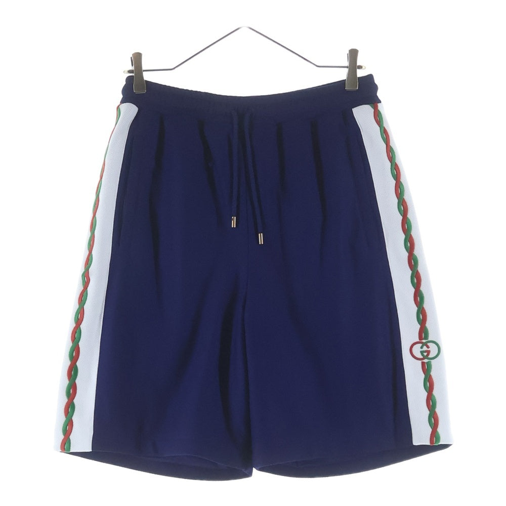 GUCCI(グッチ) SIDELINE SHORT PANTS 692126 XJD7N サイドライン ショートパンツ ハーフパンツ メッシュ ネイビー