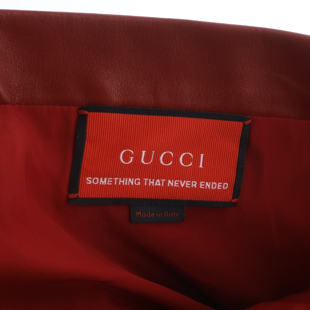 GUCCI(グッチ) Leather Skirt 662340 XN336 レザー スカート レディース レッド