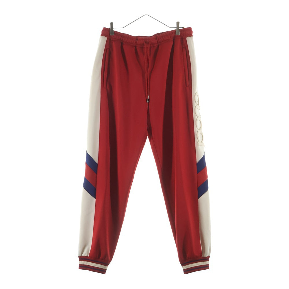 GUCCI(グッチ) Neoprene Track Webbed Pant 715190 XJETH サイドロゴ トラックパンツ レッド
