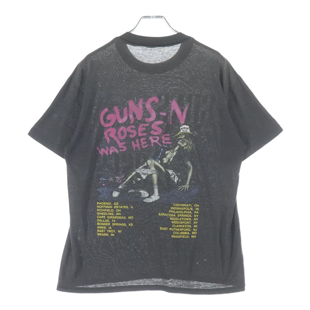 VINTAGE(ヴィンテージ) 80s GUNS N' ROSES 1987 ACME RXXE WAS HERE ガンズアンドローゼス バンド 半袖Tシャツ カットソー ブラック
