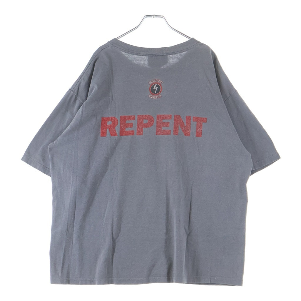 VINTAGE(ヴィンテージ) 90s MARILYN MANSON REPENT マリリンマンソン レペント バンド マンソンタグ 半袖Tシャツ カットソー グレー