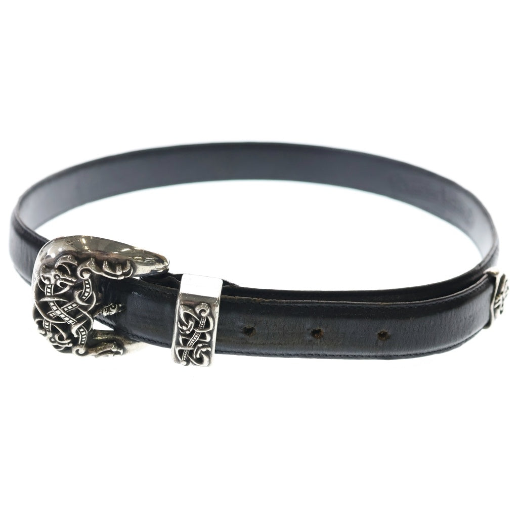 CHROME HEARTS(クロムハーツ) 3PC Leather Belt ケルティックタロン レザーベルト シルバー ブラック