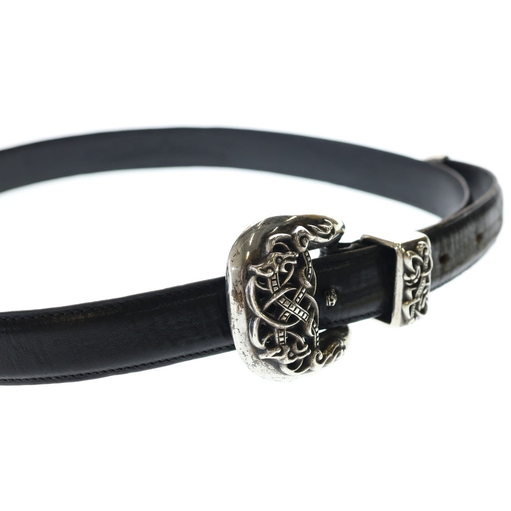CHROME HEARTS(クロムハーツ) 3PC Leather Belt ケルティックタロン レザーベルト シルバー ブラック
