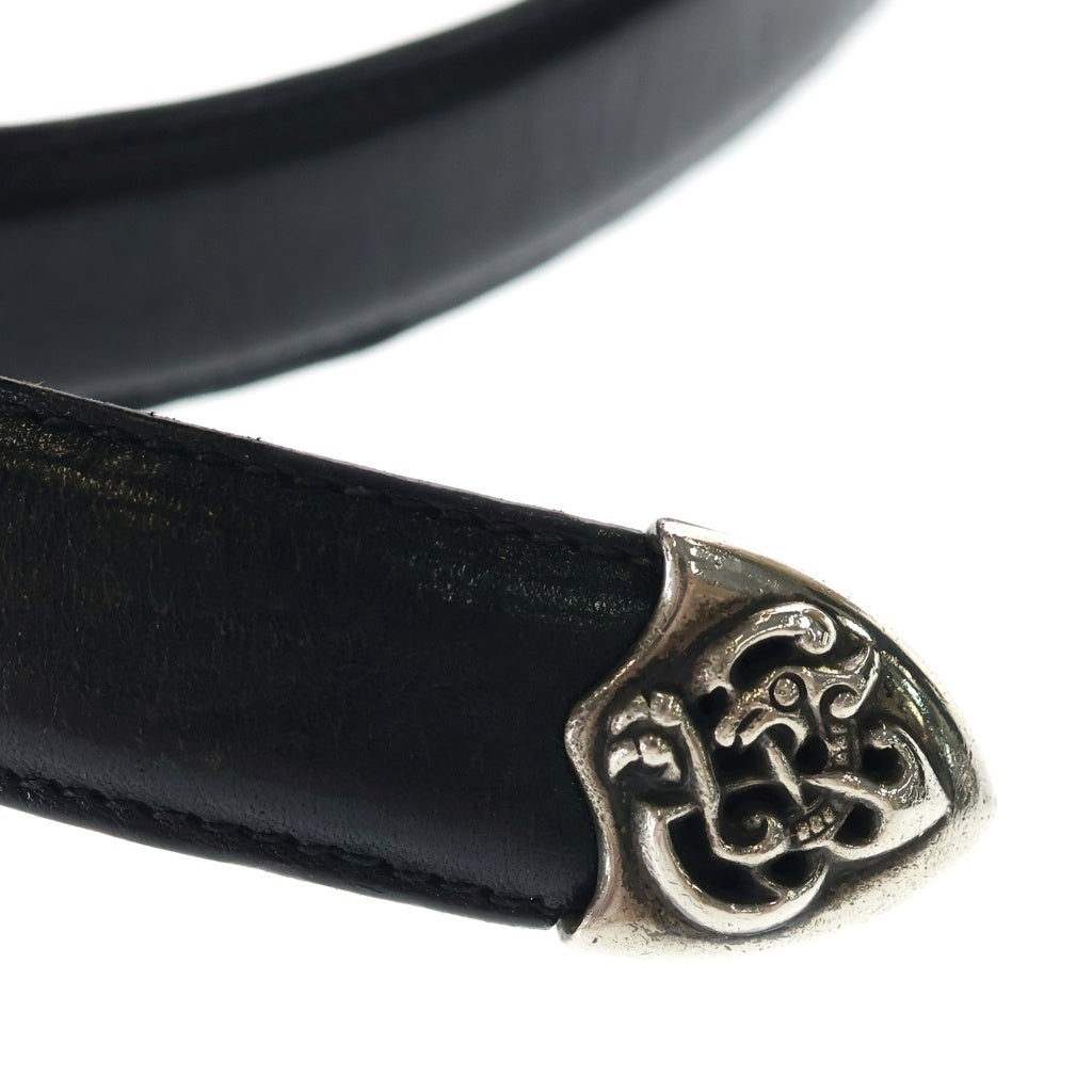 CHROME HEARTS(クロムハーツ) 3PC Leather Belt ケルティックタロン レザーベルト シルバー ブラック