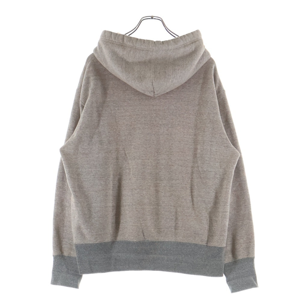 BIOTOP(ビオトープ) カシミヤ混 TWO-TONE HOODIE ツートンプルオーバーフーディー パーカー グレー