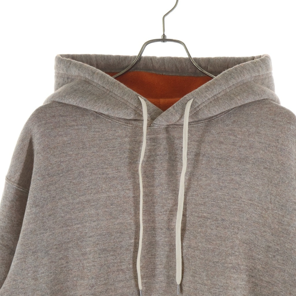BIOTOP(ビオトープ) カシミヤ混 TWO-TONE HOODIE ツートンプルオーバーフーディー パーカー グレー