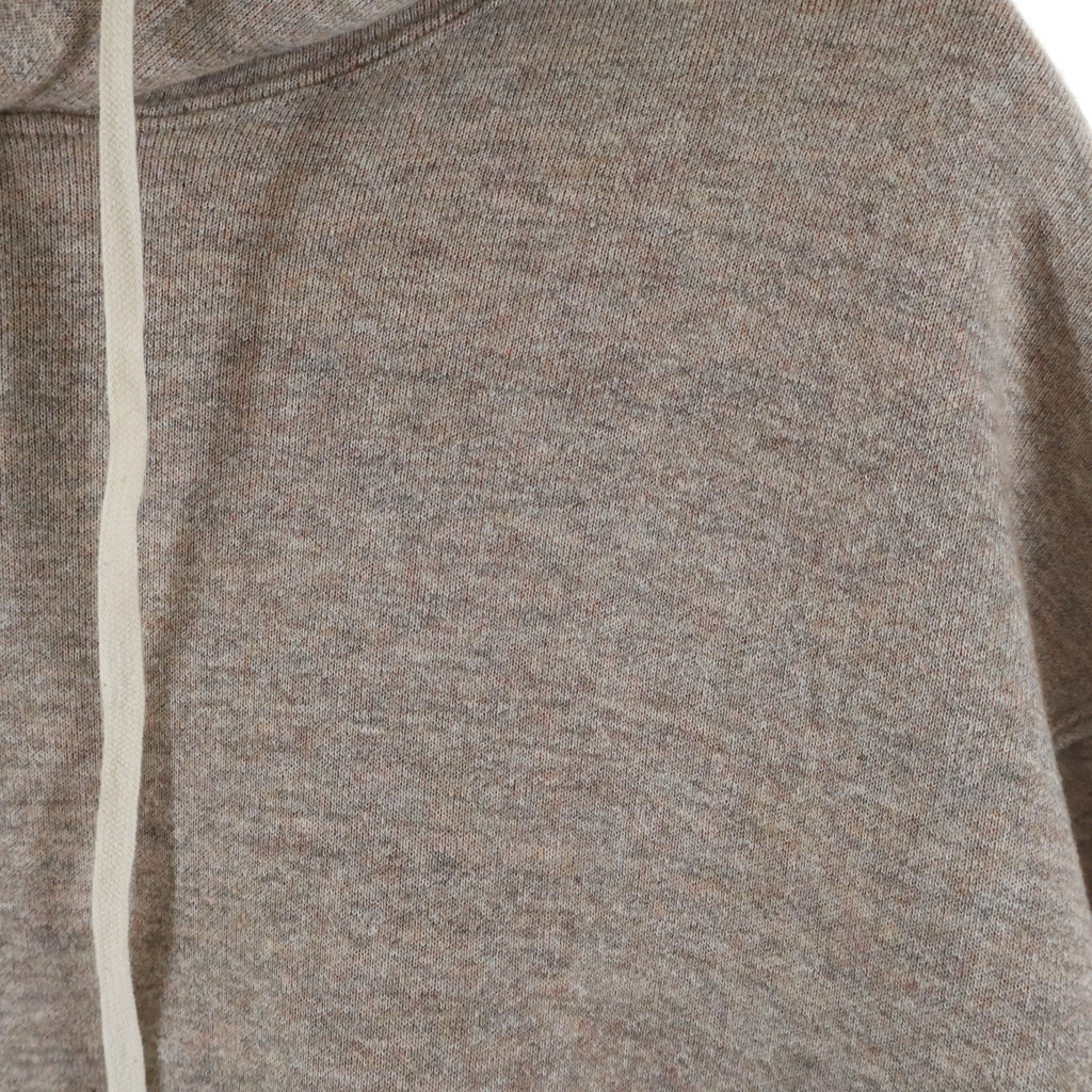 BIOTOP(ビオトープ) カシミヤ混 TWO-TONE HOODIE ツートンプルオーバーフーディー パーカー グレー