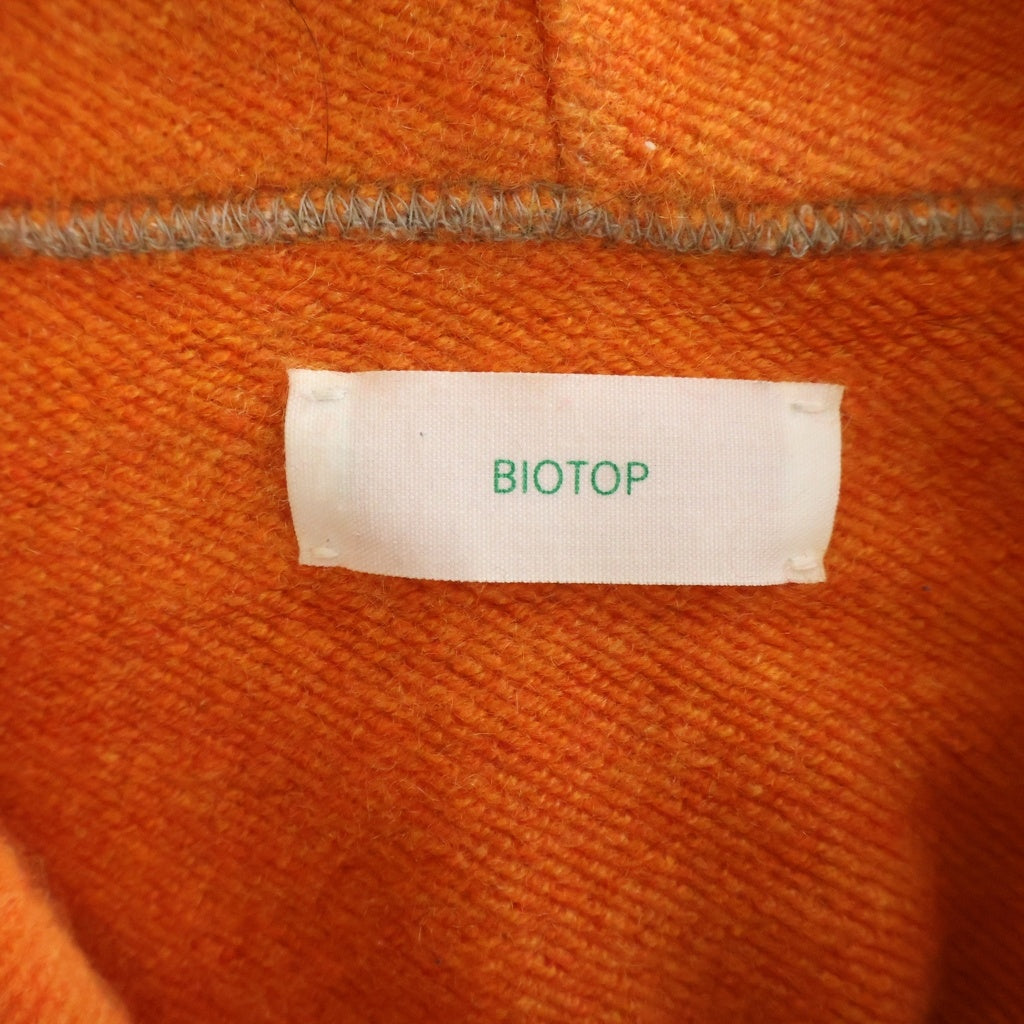 BIOTOP(ビオトープ) カシミヤ混 TWO-TONE HOODIE ツートンプルオーバーフーディー パーカー グレー