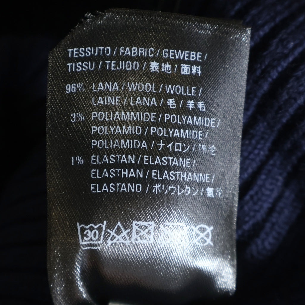 BALENCIAGA(バレンシアガ) 20SS GREEN FLAME WOOL KNIT 599685 T1555 グリーンフレイム Vネック長袖ニットセーター ダークネイビー