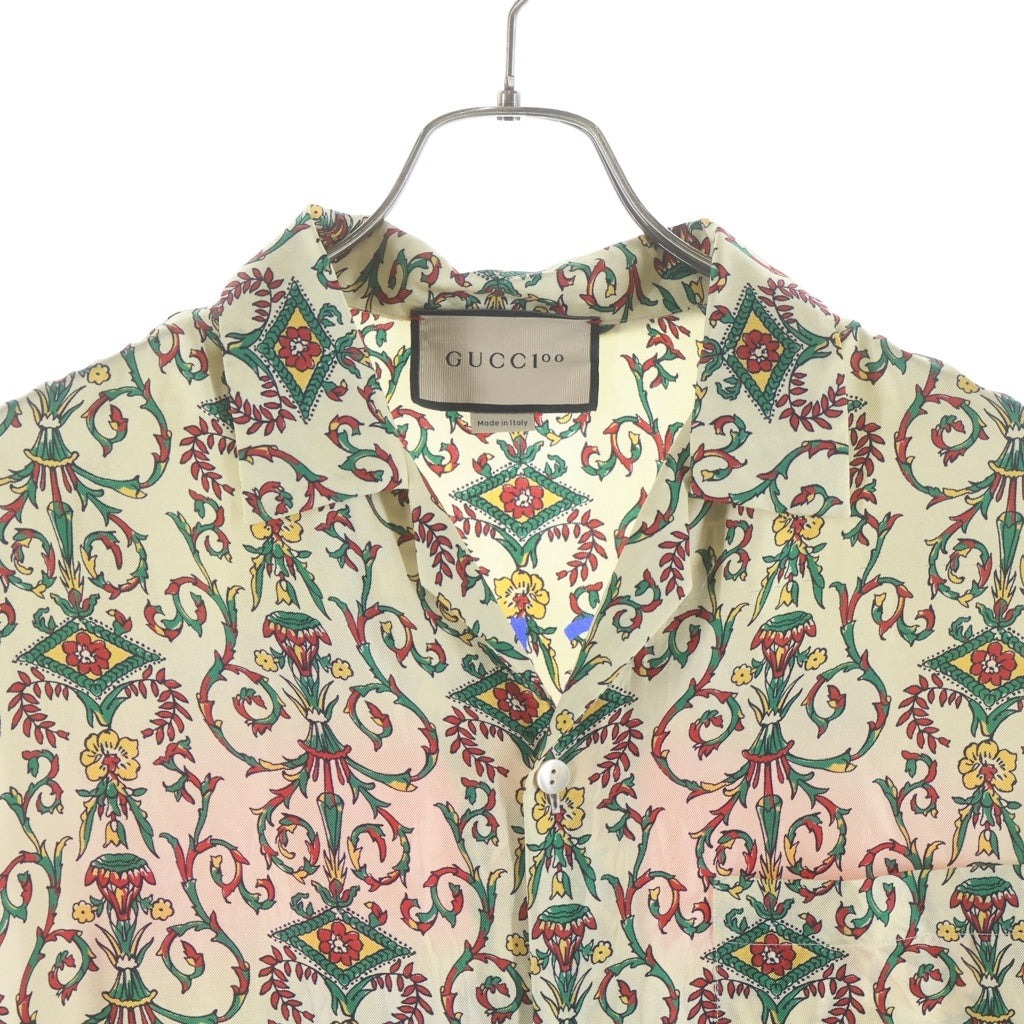 GUCCI(グッチ) GUCCI SEATS SS SHIRTS 676347 総柄開襟半袖シャツ マルチカラー
