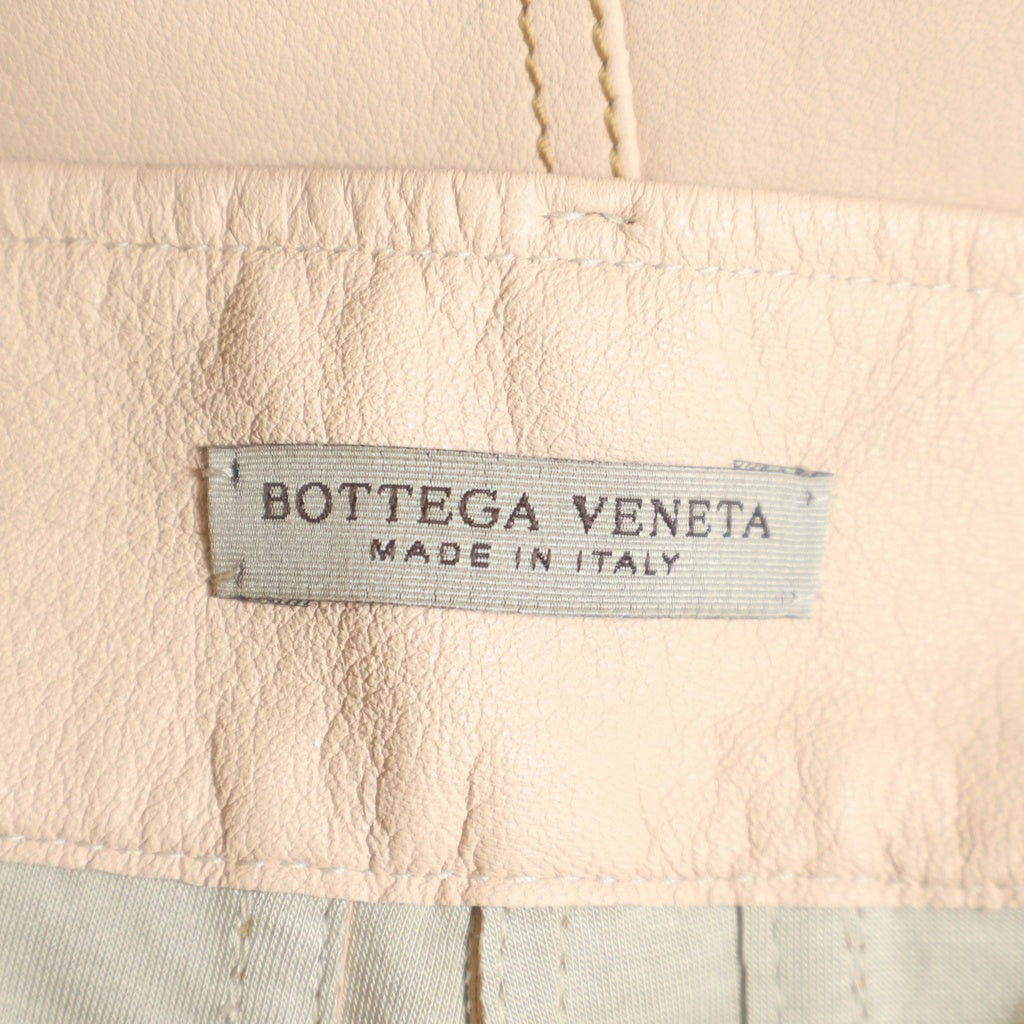 BOTTEGA VENETA(ボッテガヴェネタ) LAMB AYERS LEATHER PANT 511600 VELY1 ラムスキン パイソンサイドライン パンツ ライトピンク