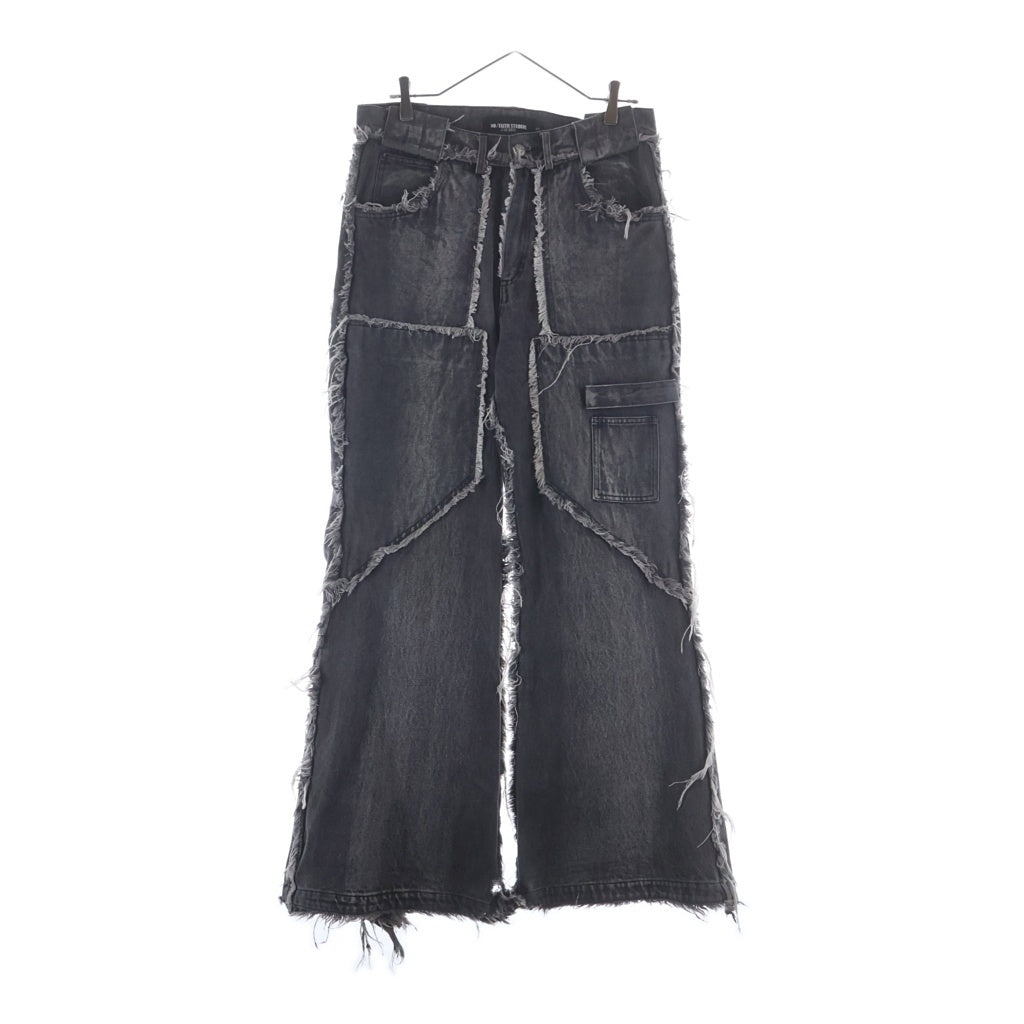 NO/FAITH STUDIOS(ノーフェイスストゥディオス) FLARED DENIM カットオフ ダメージ加工 ジップフライフレアデニムパンツ ブラック