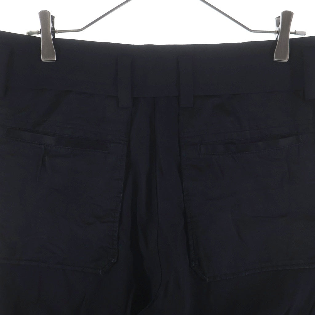 OAMC(オーエーエムシー) パッチポケット ウール クロップドパンツ スラックス ストレッチ ブラック I024470