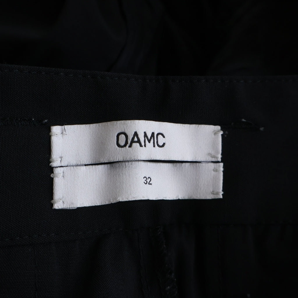 OAMC(オーエーエムシー) パッチポケット ウール クロップドパンツ スラックス ストレッチ ブラック I024470