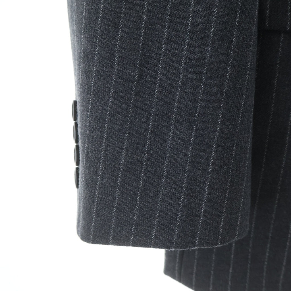 SAINT LAURENT PARIS(サンローランパリ) ストライプ柄 ピークドラペル ストライプ ショルダーパット入り ウールダブルジャケット 786846 Y5H37