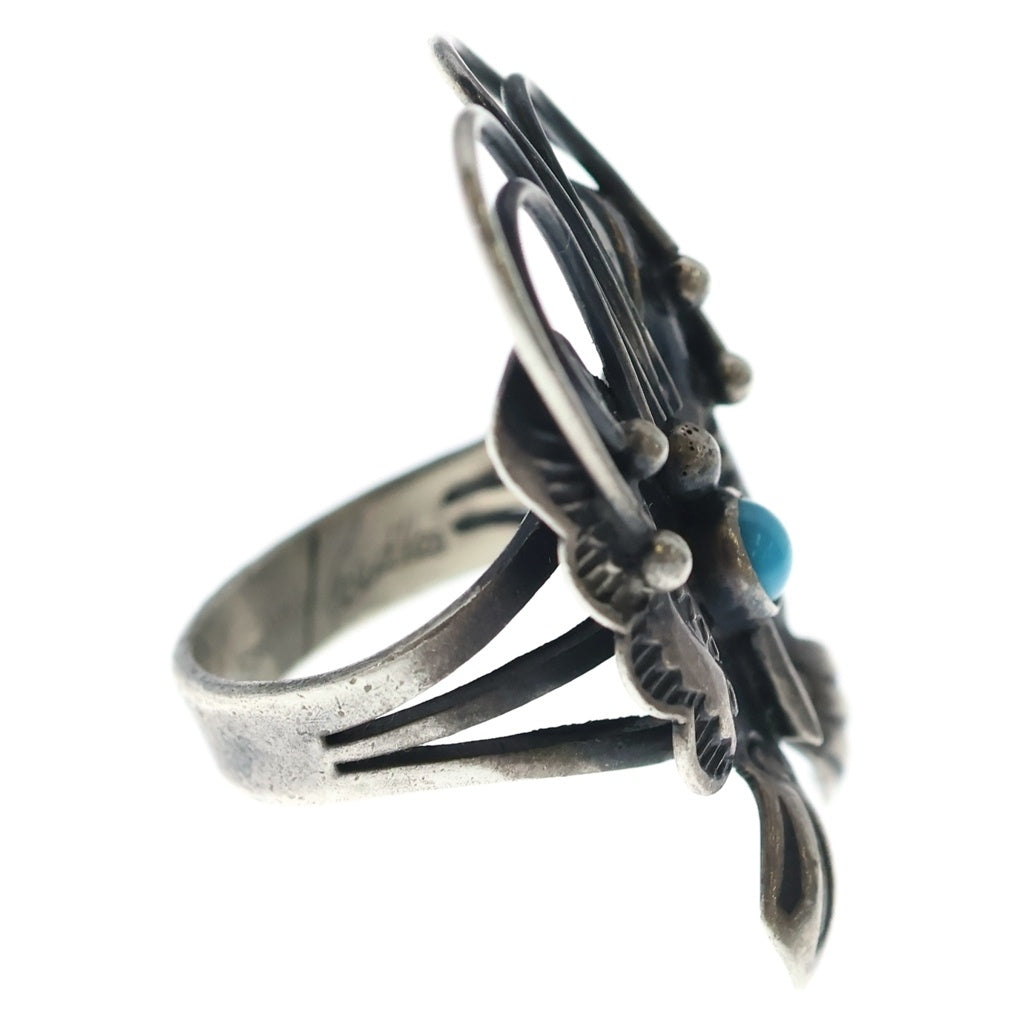 INDIAN JEWELRY(インディアンジュエリー) STERRING Geraldine NAJAVO Ring ナバホ族 ターコイズ パピヨンモチーフ リング シルバー