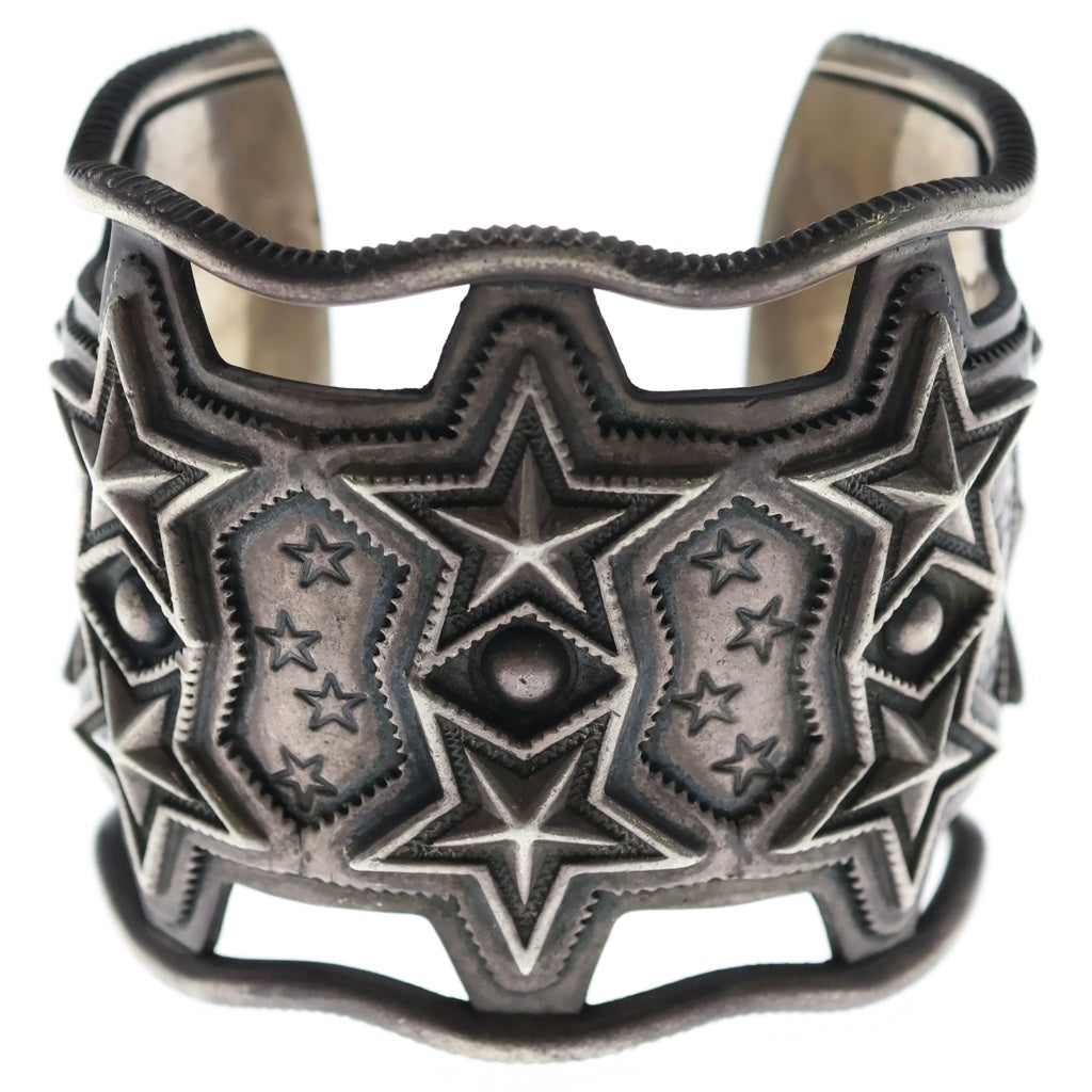 CODY SANDERSON(コディーサンダーソン) 2 ROW WIDE SHERIFF STAR Cuff スター ブレスレット バングル シルバー
