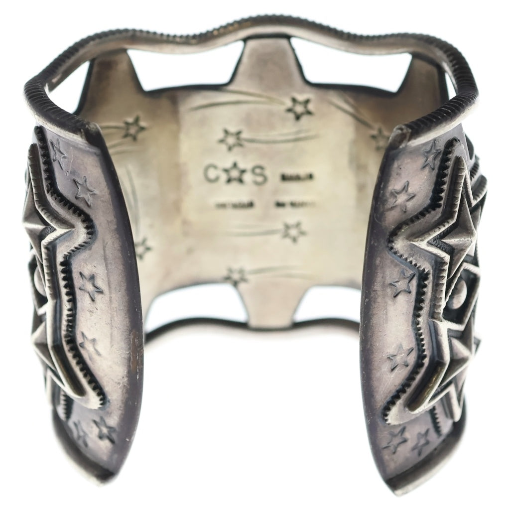 CODY SANDERSON(コディーサンダーソン) 2 ROW WIDE SHERIFF STAR Cuff スター ブレスレット バングル シルバー