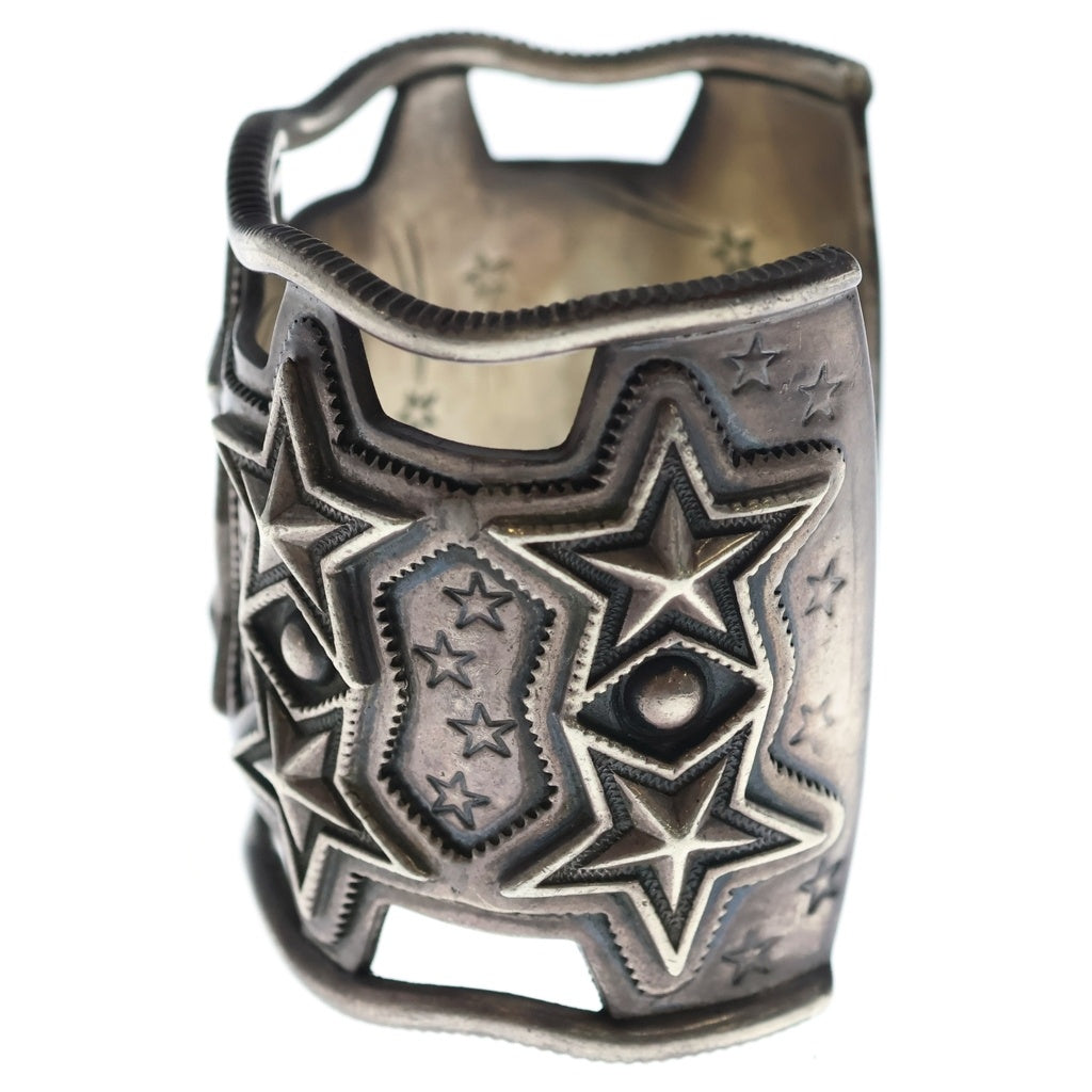 CODY SANDERSON(コディーサンダーソン) 2 ROW WIDE SHERIFF STAR Cuff スター ブレスレット バングル シルバー