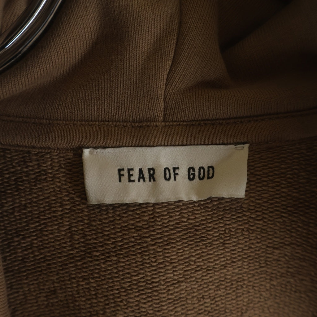 FEAR OF GOD(フィアオブゴッド) HOODIE ラバーロゴ プルオーバースウェットパーカー フーディー ベージュ
