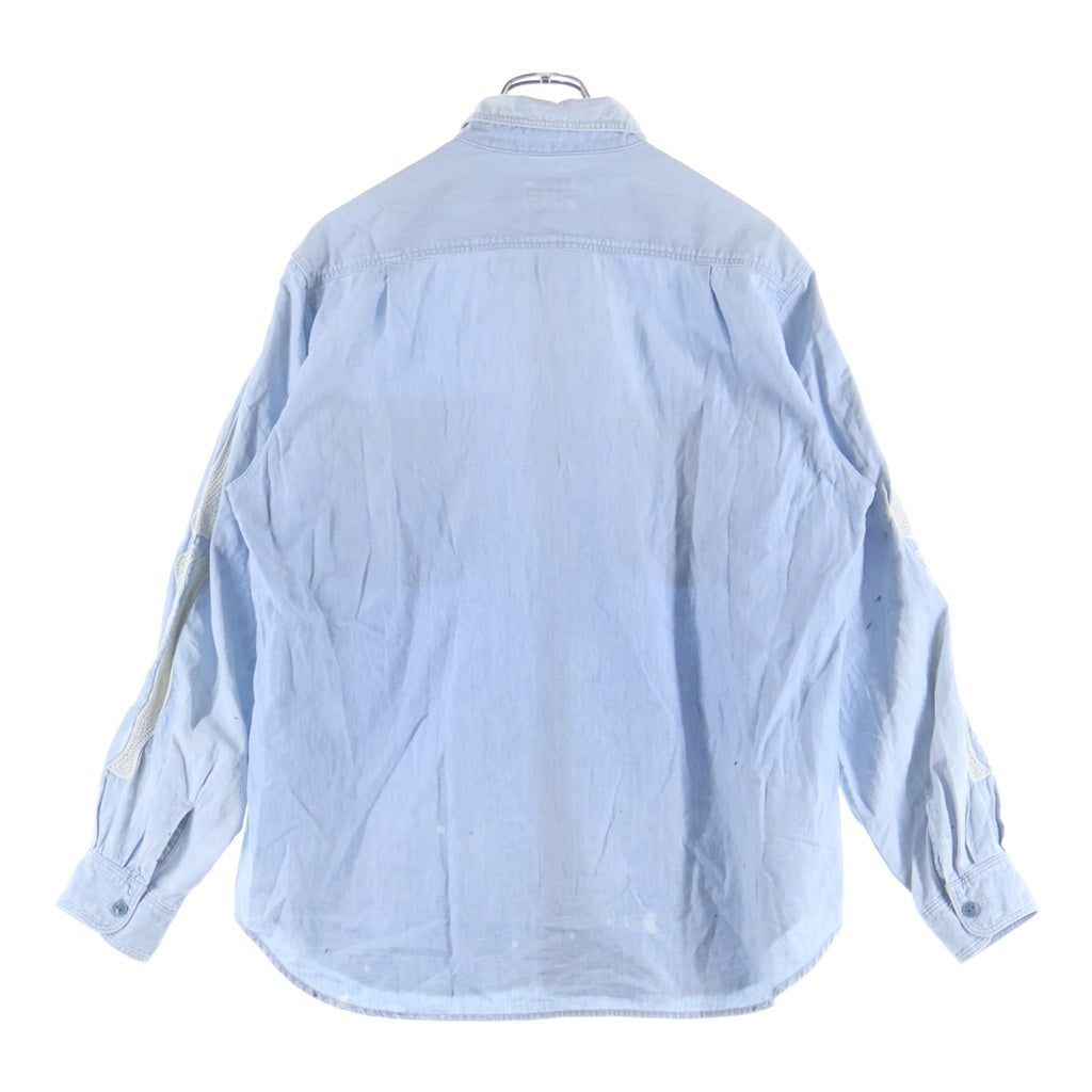 KAPITAL(キャピタル) Chambray Work Shirt Bone Embroidery Saxophone BONE刺繍 シャンブレー ワークシャツ ライトブルー