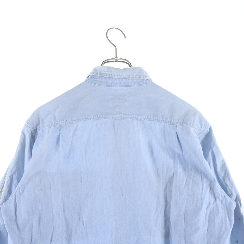 KAPITAL(キャピタル) Chambray Work Shirt Bone Embroidery Saxophone BONE刺繍 シャンブレー ワークシャツ ライトブルー