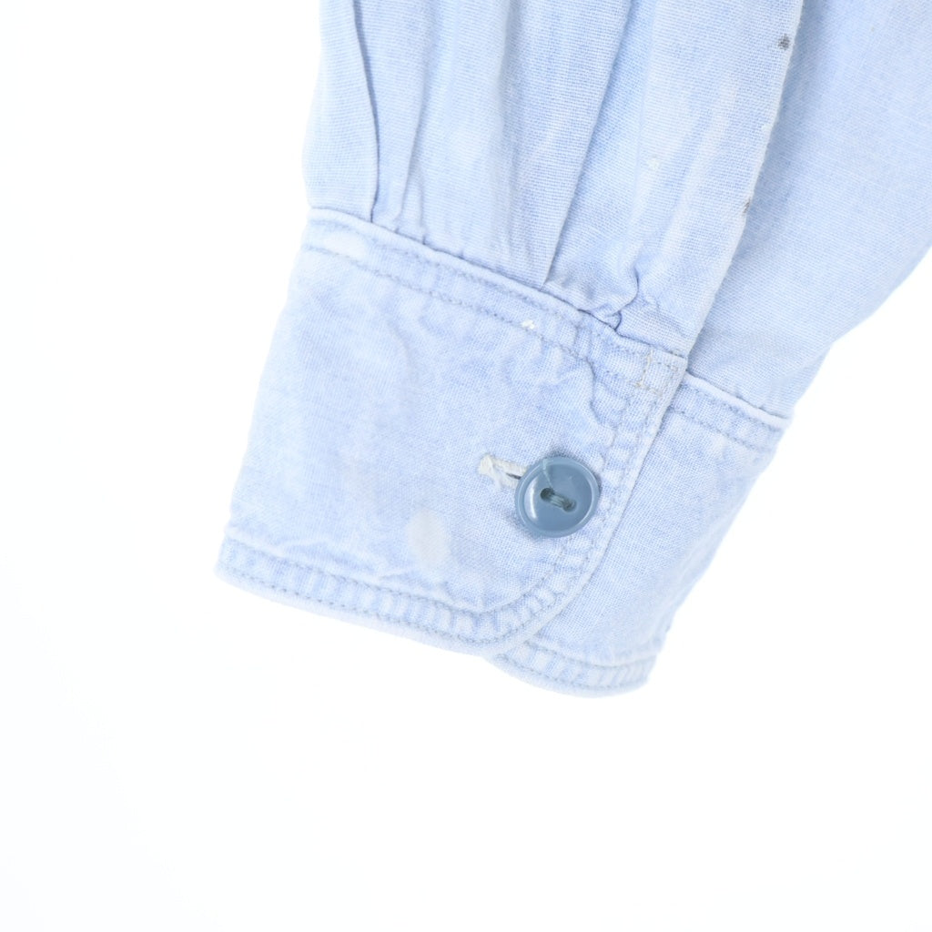 KAPITAL(キャピタル) Chambray Work Shirt Bone Embroidery Saxophone BONE刺繍 シャンブレー ワークシャツ ライトブルー