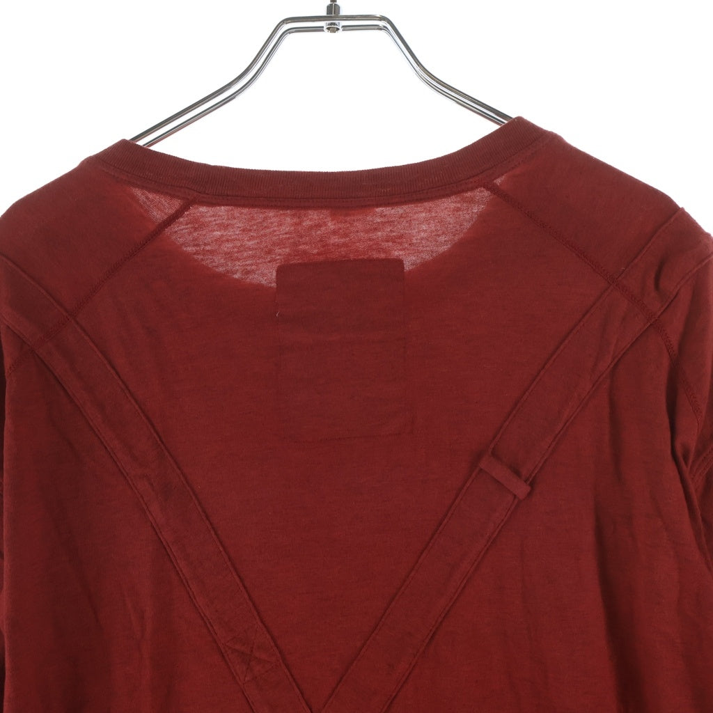 hussein chalayan(フセインチャラヤン) 04SS バックデザイン長袖Tシャツ カットソー ロンT イタリア製 レッド