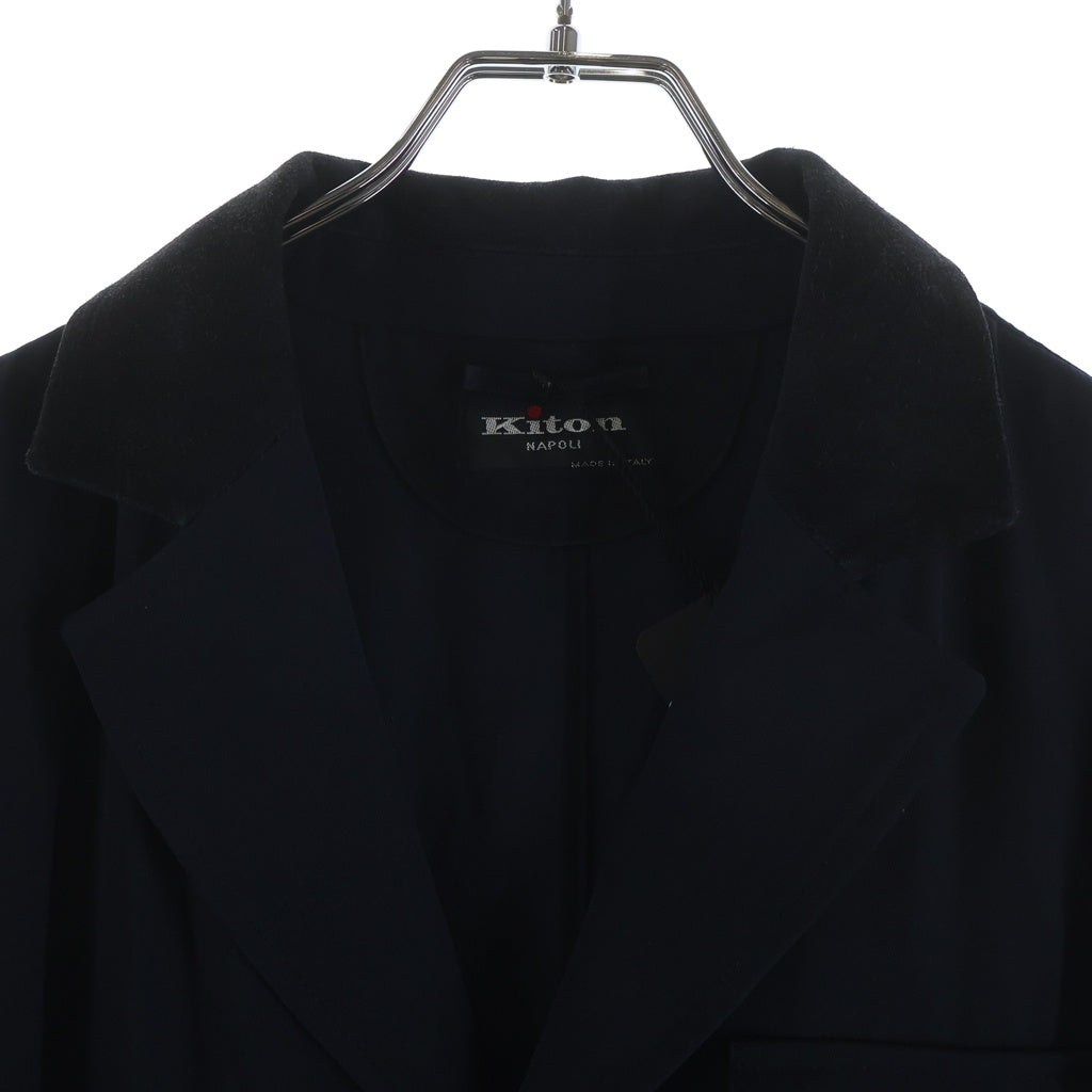 Kiton(キートン) Jacket 切り替え スエード ジャケット ネイビー