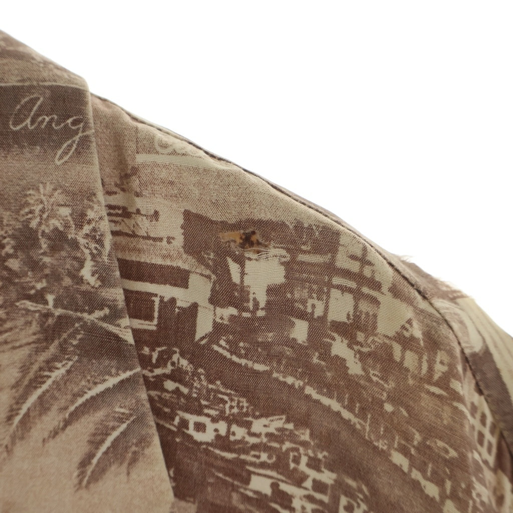 VINTAGE(ヴィンテージ) 50s ROOS BROS Picture Hawaiian Shirt ハワイアンシャツ 半袖シャツ アロハシャツ ピクチャー柄 フォトグラフ ブラウン系