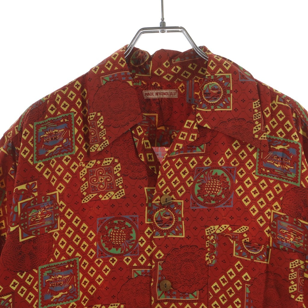 VINTAGE(ヴィンテージ) 50s Hawaiian Shirt ハワイアンシャツ 半袖シャツ アロハシャツ バンダナ柄 レッド