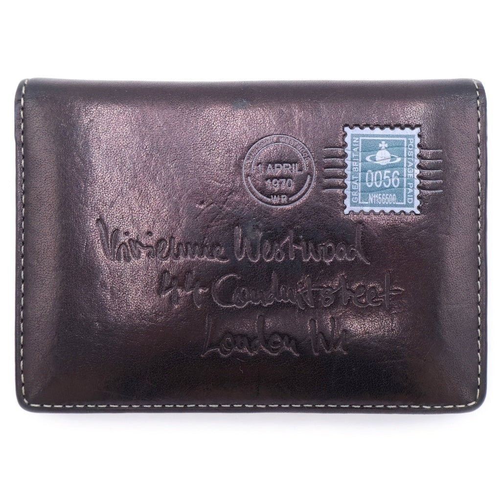 Vivienne Westwood(ヴィヴィアンウエストウッド) 折り畳み財布 ブラック レザー パスケース