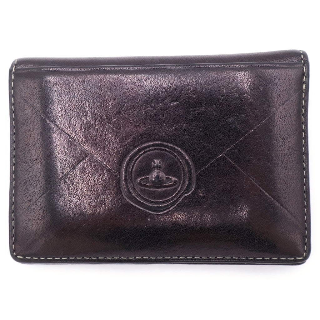 Vivienne Westwood(ヴィヴィアンウエストウッド) 折り畳み財布 ブラック レザー パスケース