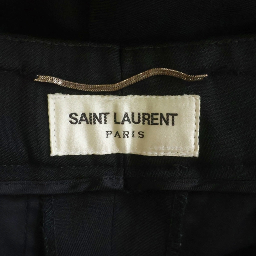 SAINT LAURENT PARIS(サンローランパリ) 18AW ウールサージ スラックスパンツ ブラック 509486 Y404W