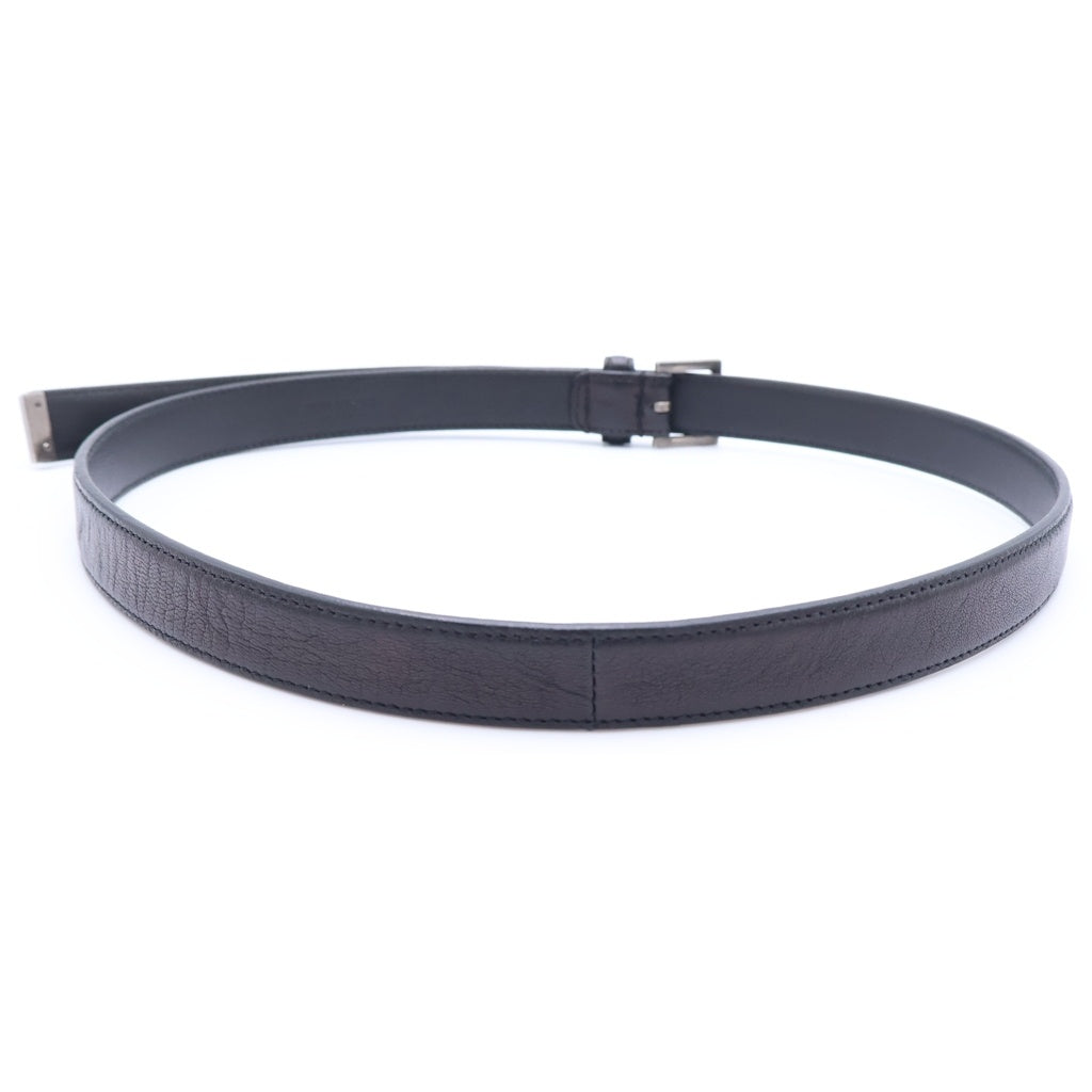 SAINT LAURENT PARIS(サンローランパリ) スクエアフレーム レザーベルト ブラック/シルバー GRZ479387