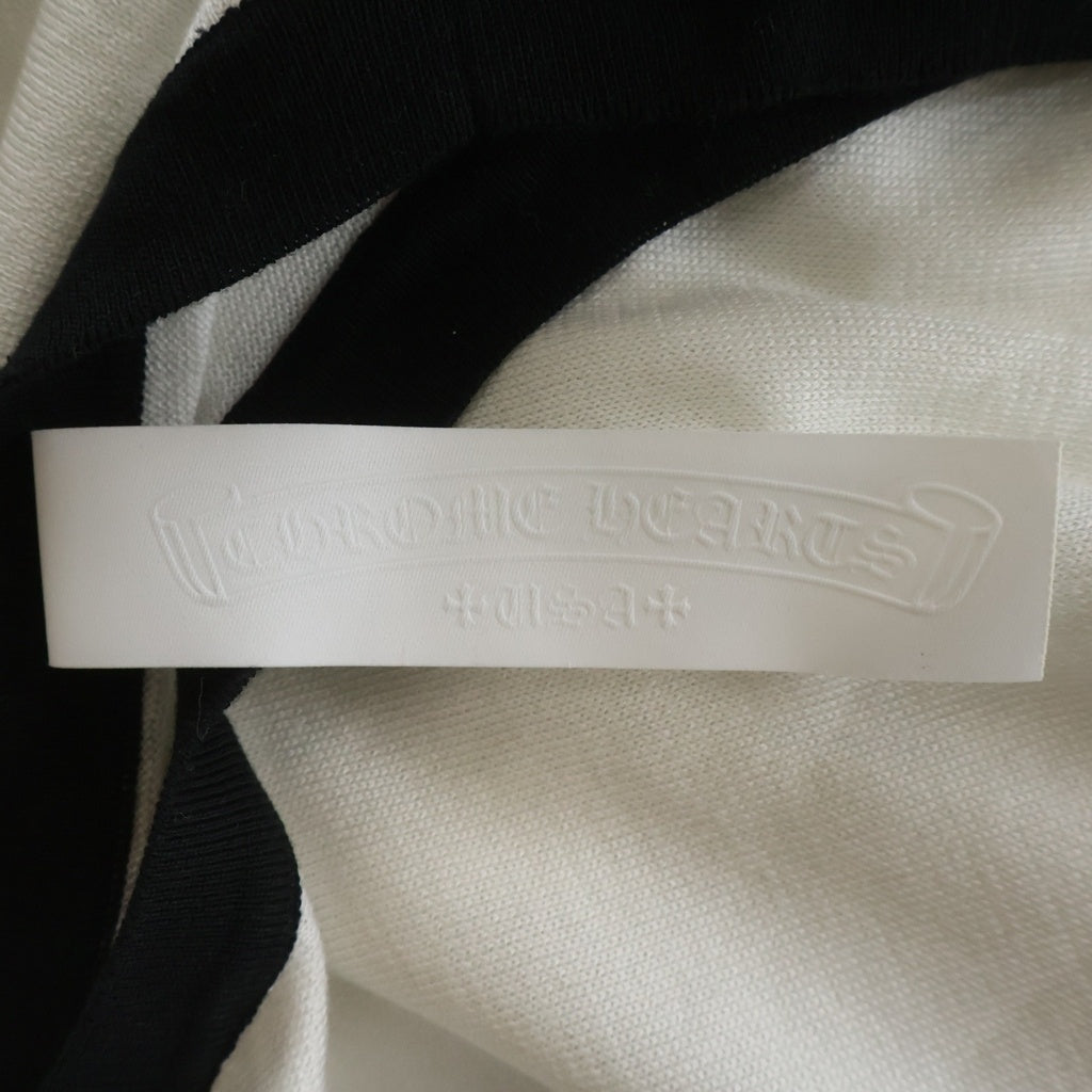 CHROME HEARTS(クロムハーツ) Y NOT CRS PATCH トリプルクロスパッチ付き 長袖ラグランTシャツ カットソー ホワイト/ブラック