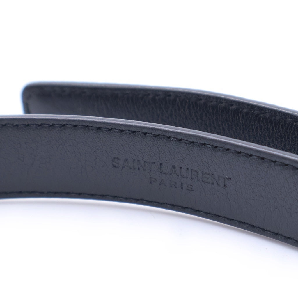 SAINT LAURENT PARIS(サンローランパリ) スクエアフレーム レザーベルト ブラック/シルバー GRZ479388