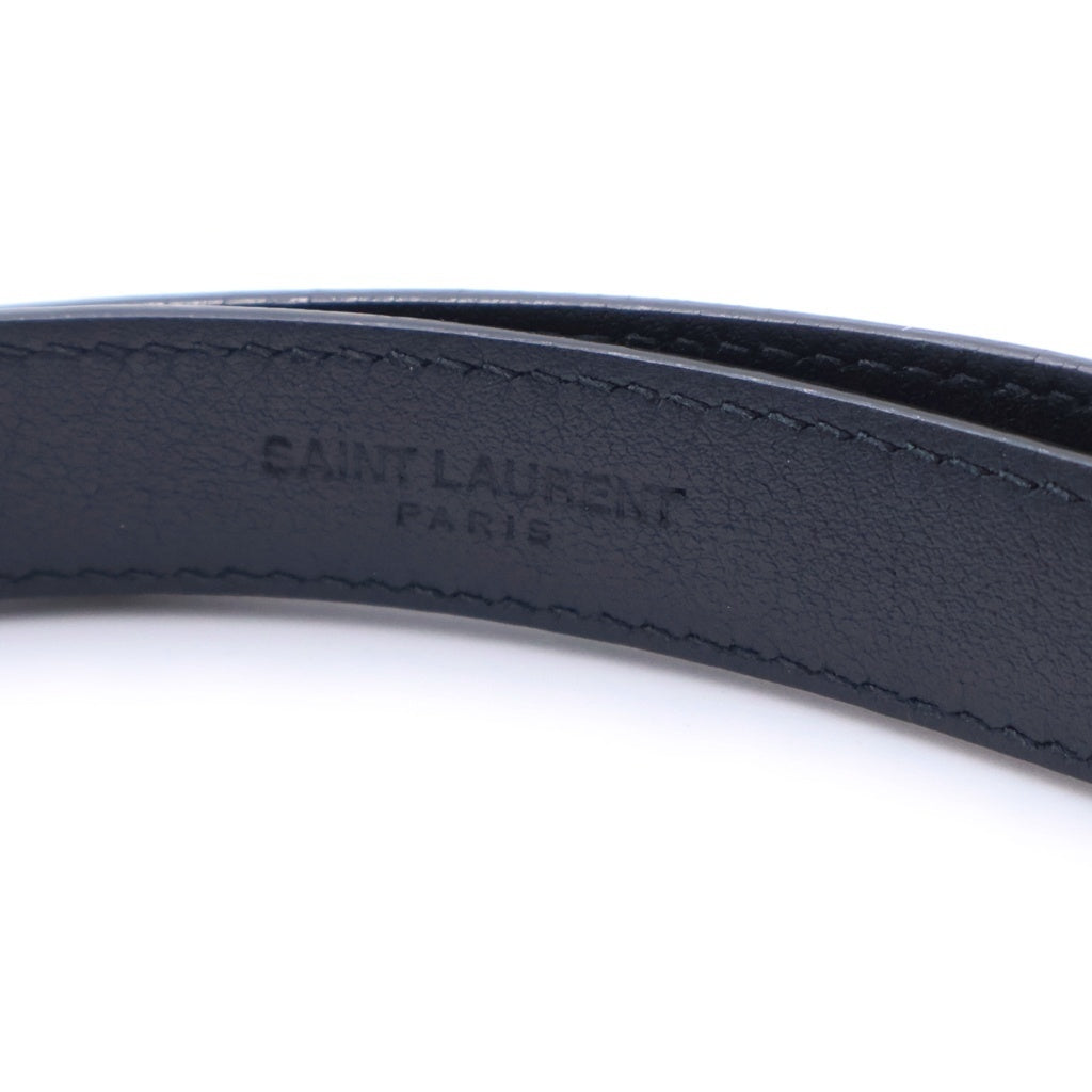 SAINT LAURENT PARIS(サンローランパリ) スクエアフレーム レザーベルト ブラック/シルバー GRZ479321