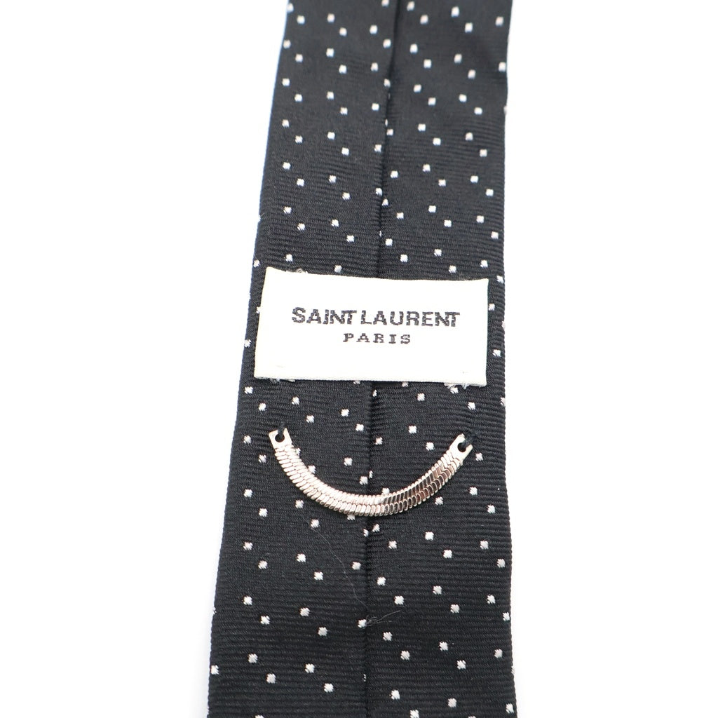 SAINT LAURENT PARIS(サンローランパリ) マイクロドット シルクネクタイ ブラック/ホワイト 643955 4Y002