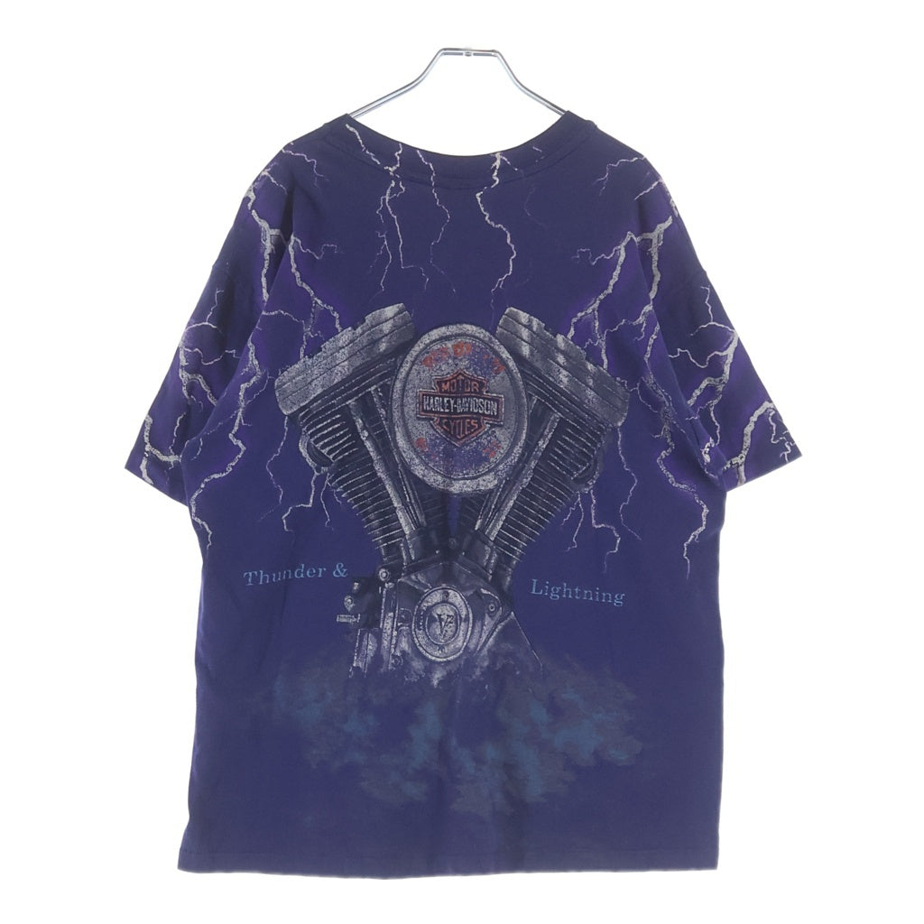 HARLEY DAVIDSON(ハーレーダビッドソン) 90s VINTAGE THUNDER & LIGHTNING ヴィンテージ 半袖Tシャツ カットソー パープル
